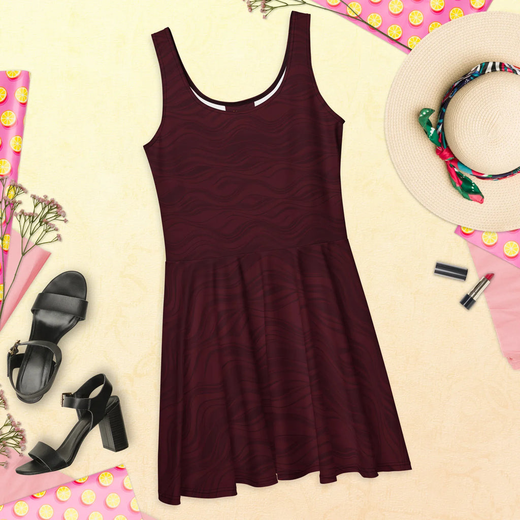 Skater Dress Skater Dress AwRans Clothing all-over-print-skater-dress-white-front-689b2cdaa6965