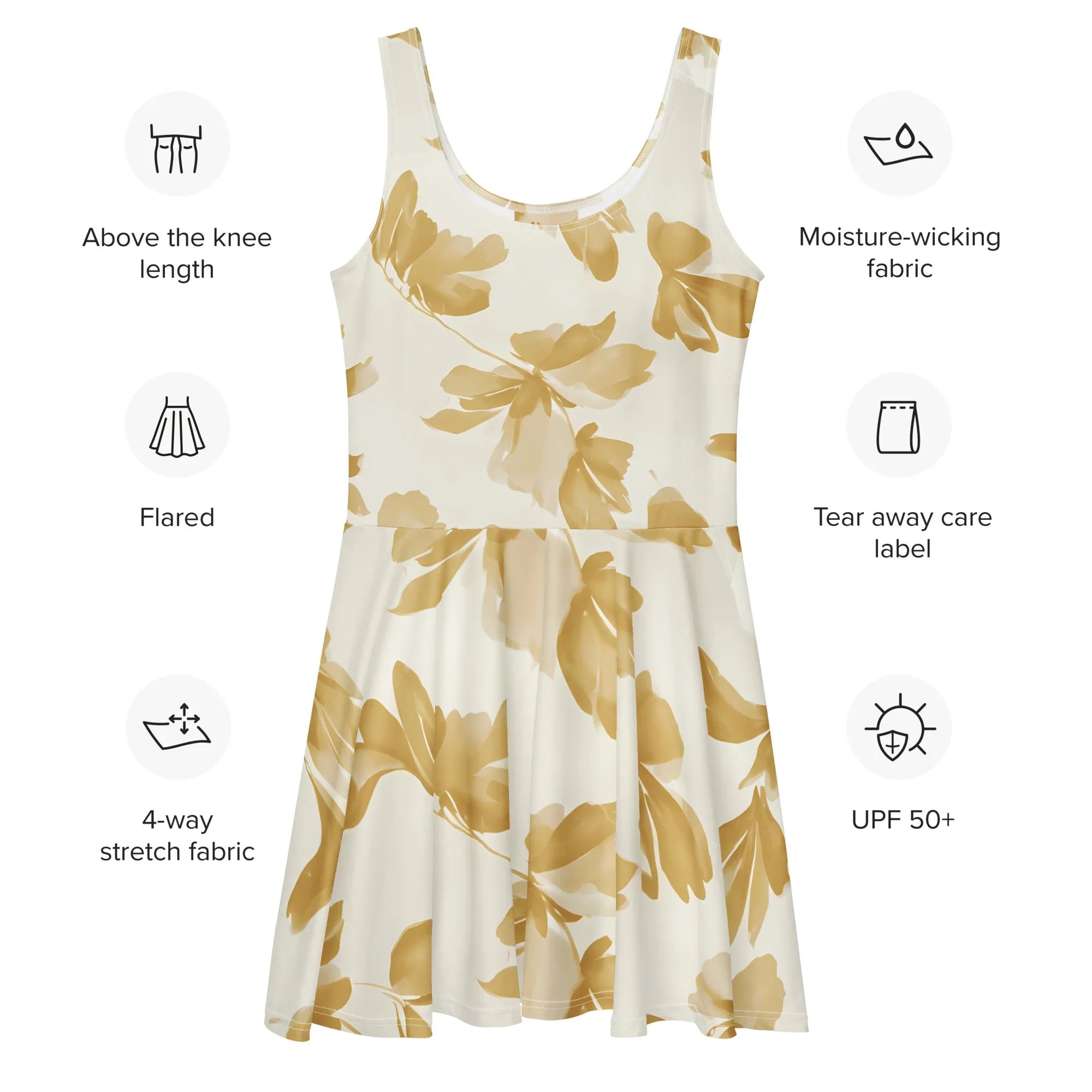 Skater Dress Skater Dress AwRans Clothing all-over-print-skater-dress-white-front-689b2d0e987c4