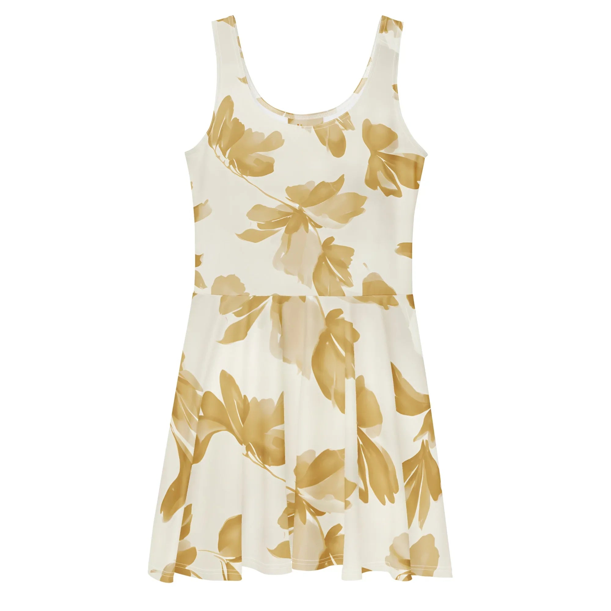 Skater Dress Skater Dress AwRans Clothing all-over-print-skater-dress-white-front-689b2d0e98a96
