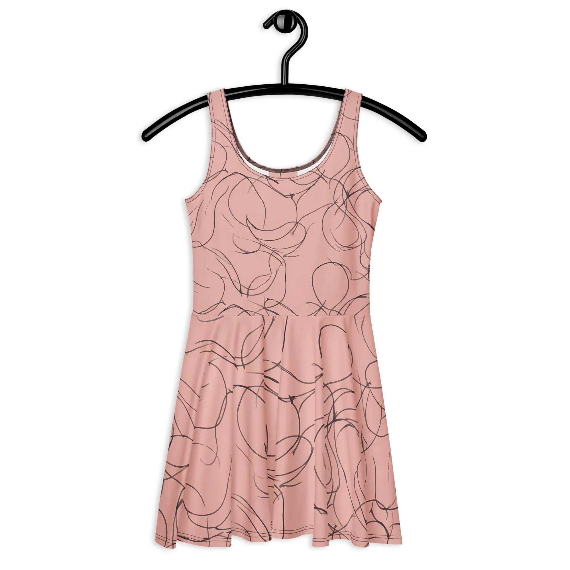 Skater Dress Skater Dress AwRans Clothing all-over-print-skater-dress-white-front-689b2d452432c