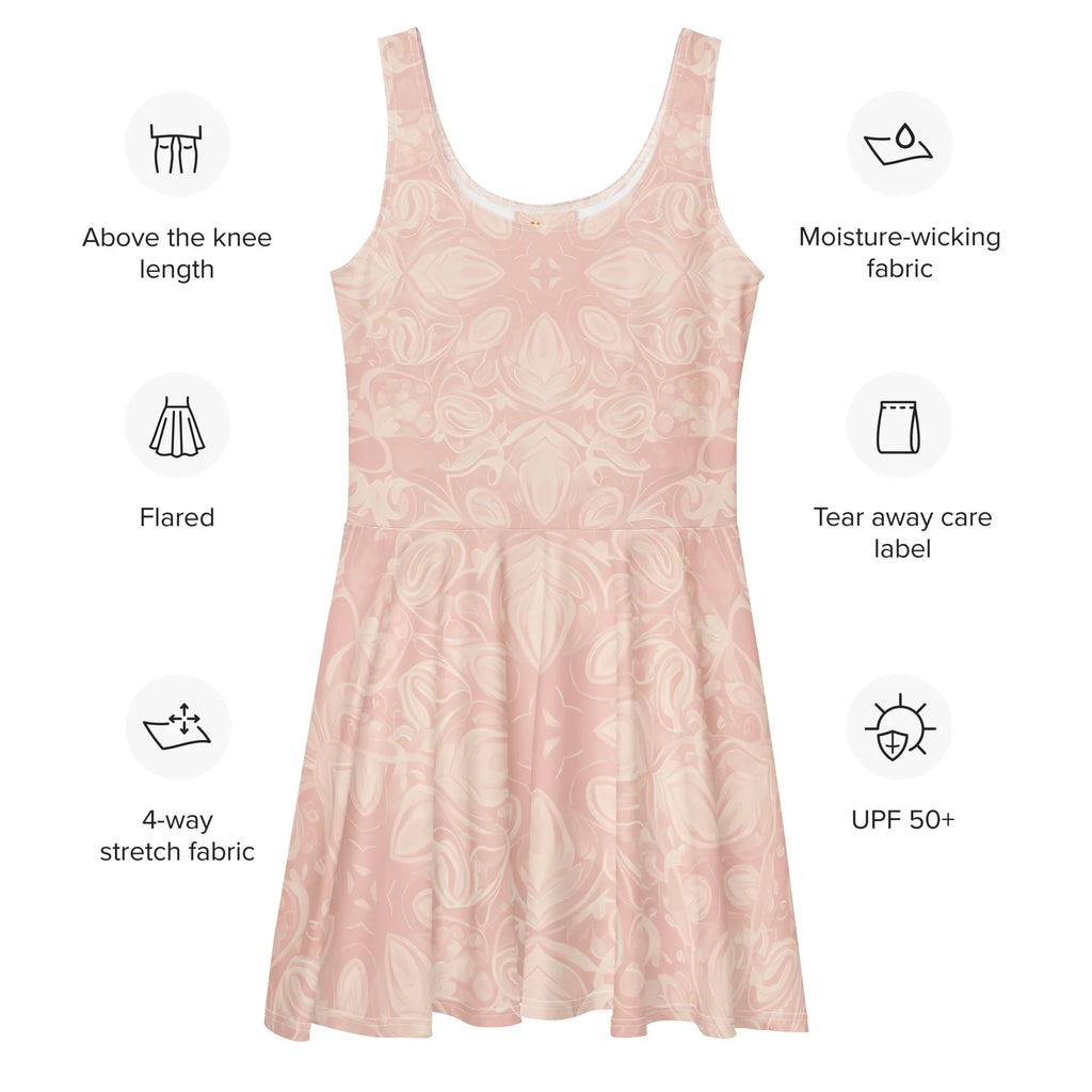 Skater Dress Skater Dress AwRans Clothing all-over-print-skater-dress-white-front-689b2de83d905
