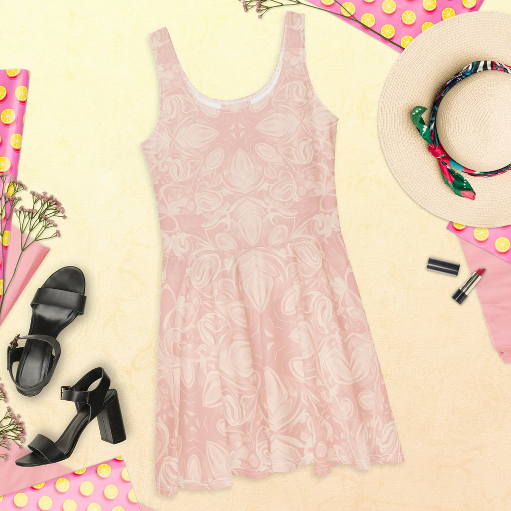 Skater Dress Skater Dress AwRans Clothing all-over-print-skater-dress-white-front-689b2de83dac8