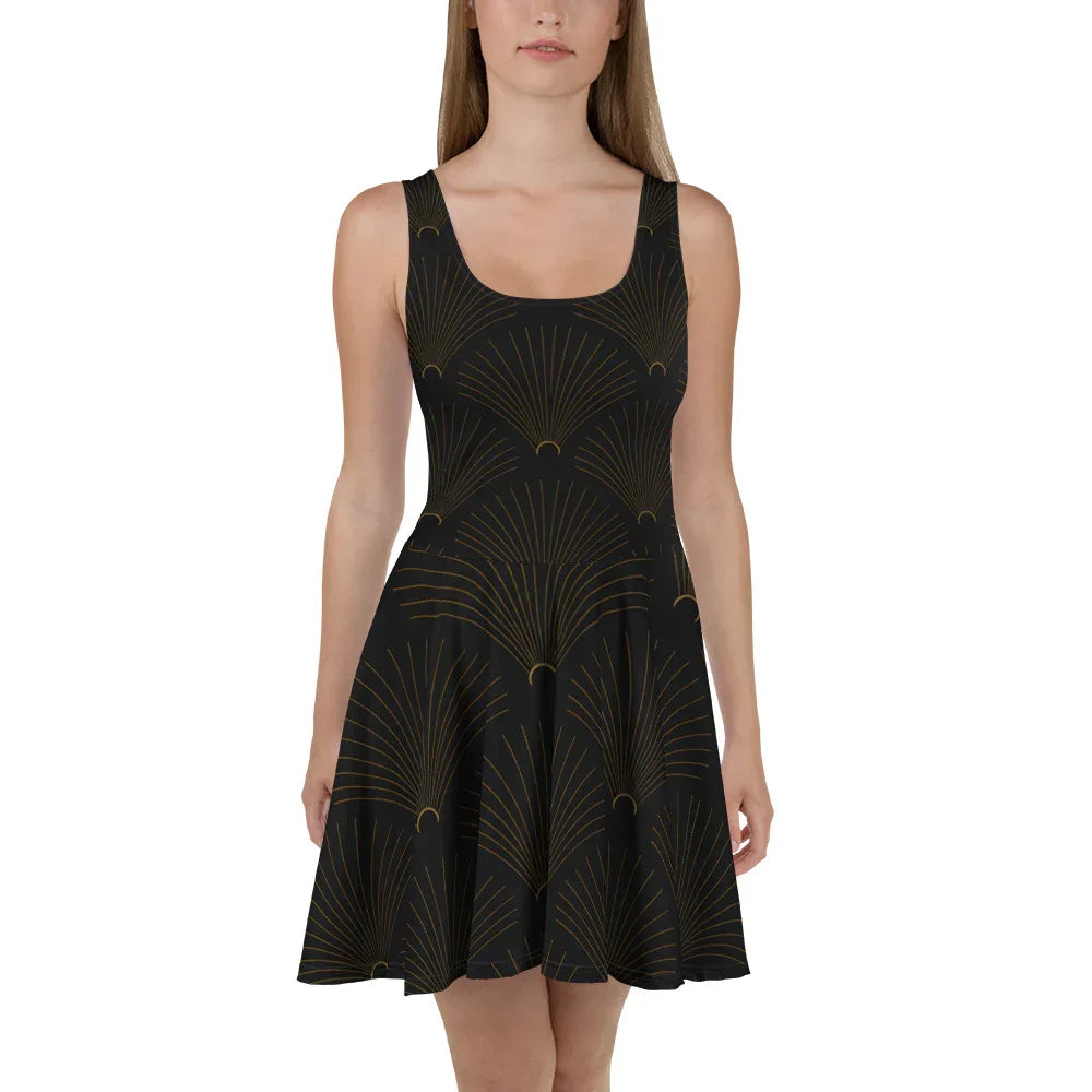 Skater Dress 3XL Skater Dress AwRans Clothing all-over-print-skater-dress-white-front-689b2e55e0a0f