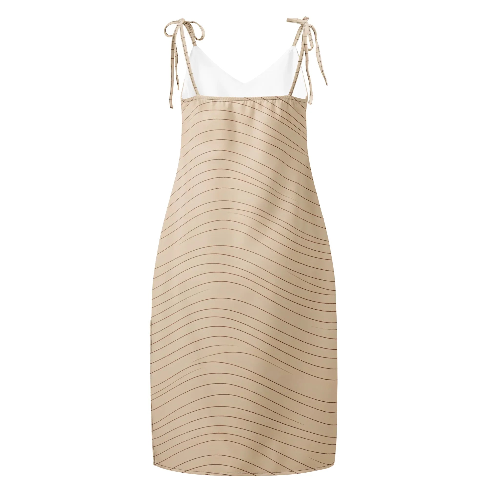 Tie-Strap Midi Dress Dress AwRans Clothing all-over-print-slip-dress-black-back-689c575a33d2f