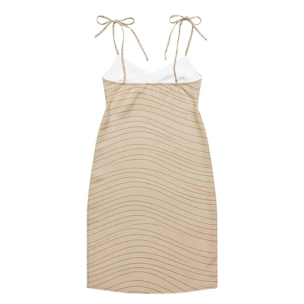 Tie-Strap Midi Dress Dress AwRans Clothing all-over-print-slip-dress-black-back-689c575a35111