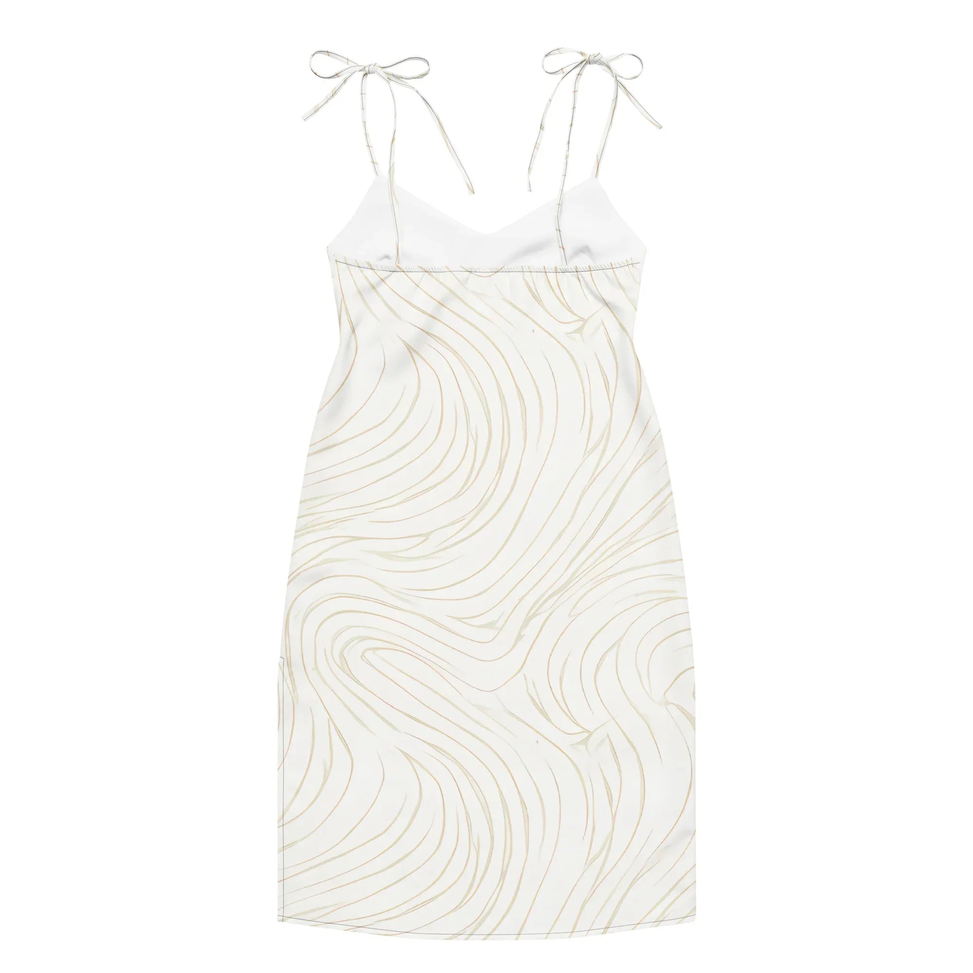 Tie-Strap Midi Dress Dress AwRans Clothing all-over-print-slip-dress-black-back-689c57c5e69de