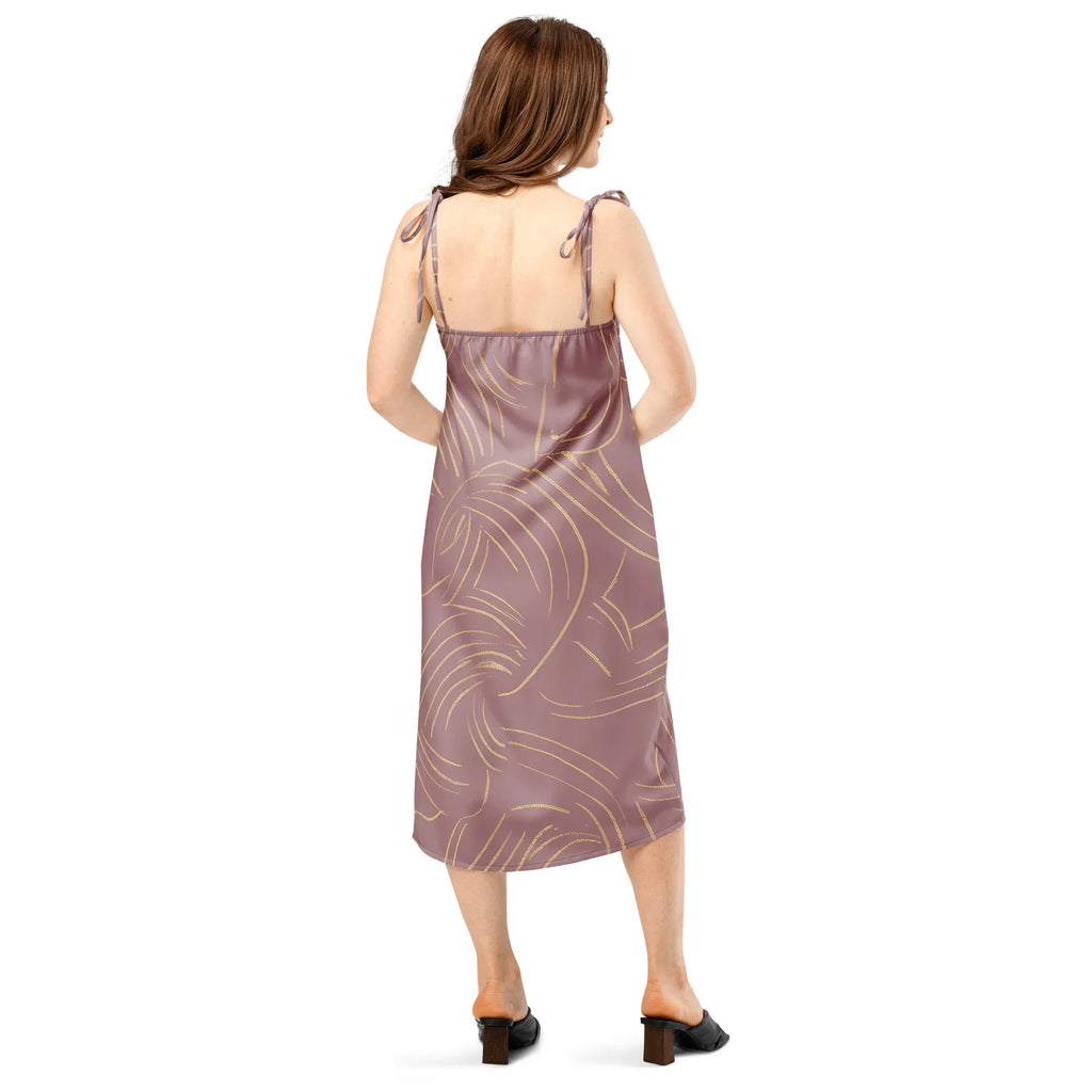 Tie-Strap Midi Dress Dress AwRans Clothing all-over-print-slip-dress-black-back-689c58f60f28d