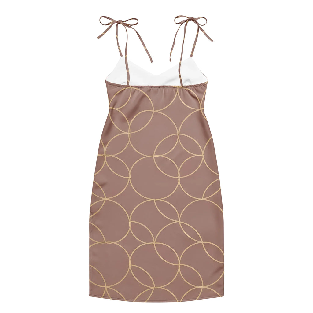 Tie-Strap Midi Dress Dress AwRans Clothing all-over-print-slip-dress-black-back-689c5a388cf49