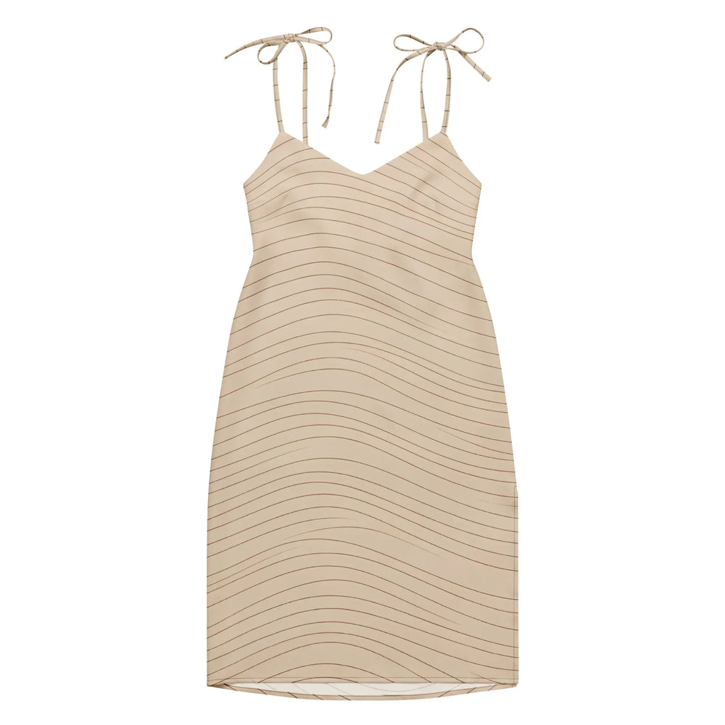 Tie-Strap Midi Dress Dress AwRans Clothing all-over-print-slip-dress-black-front-689c575a34fe8