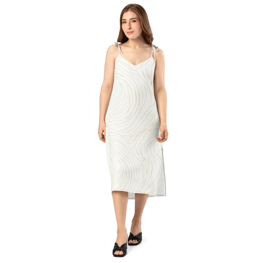 Tie-Strap Midi Dress Dress AwRans Clothing all-over-print-slip-dress-black-front-689c57c5e66ba