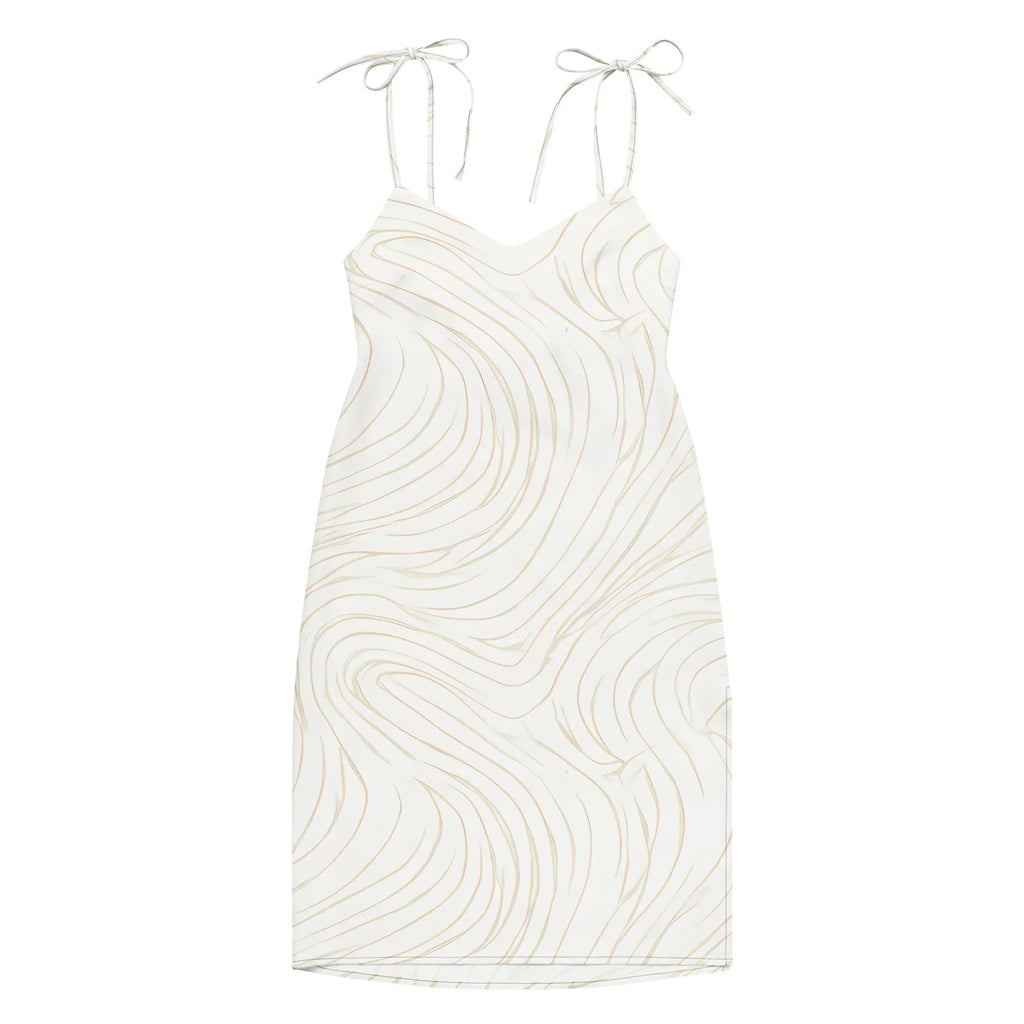 Tie-Strap Midi Dress Dress AwRans Clothing all-over-print-slip-dress-black-front-689c57c5e694c