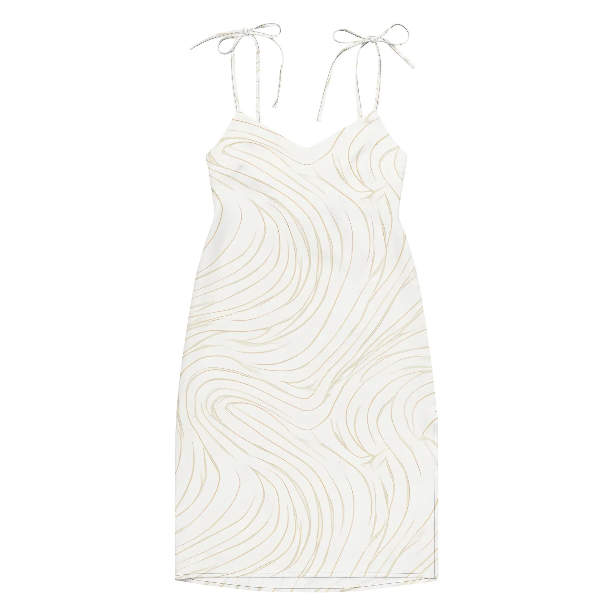Tie-Strap Midi Dress Dress AwRans Clothing all-over-print-slip-dress-black-front-689c57c5e694c