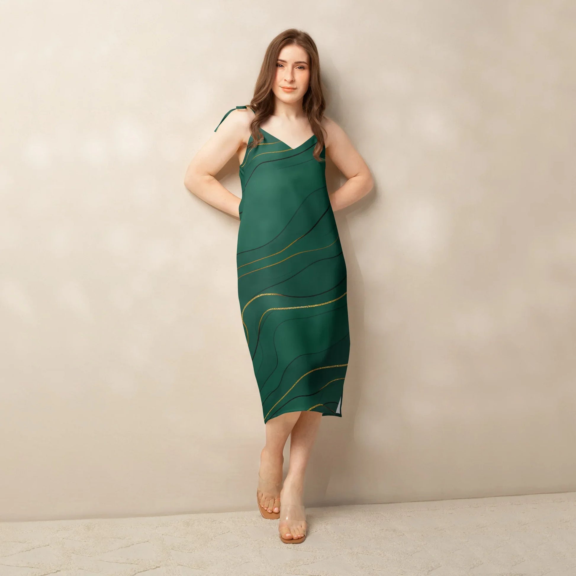 Tie-Strap Midi Dress - AwRans Clothing
