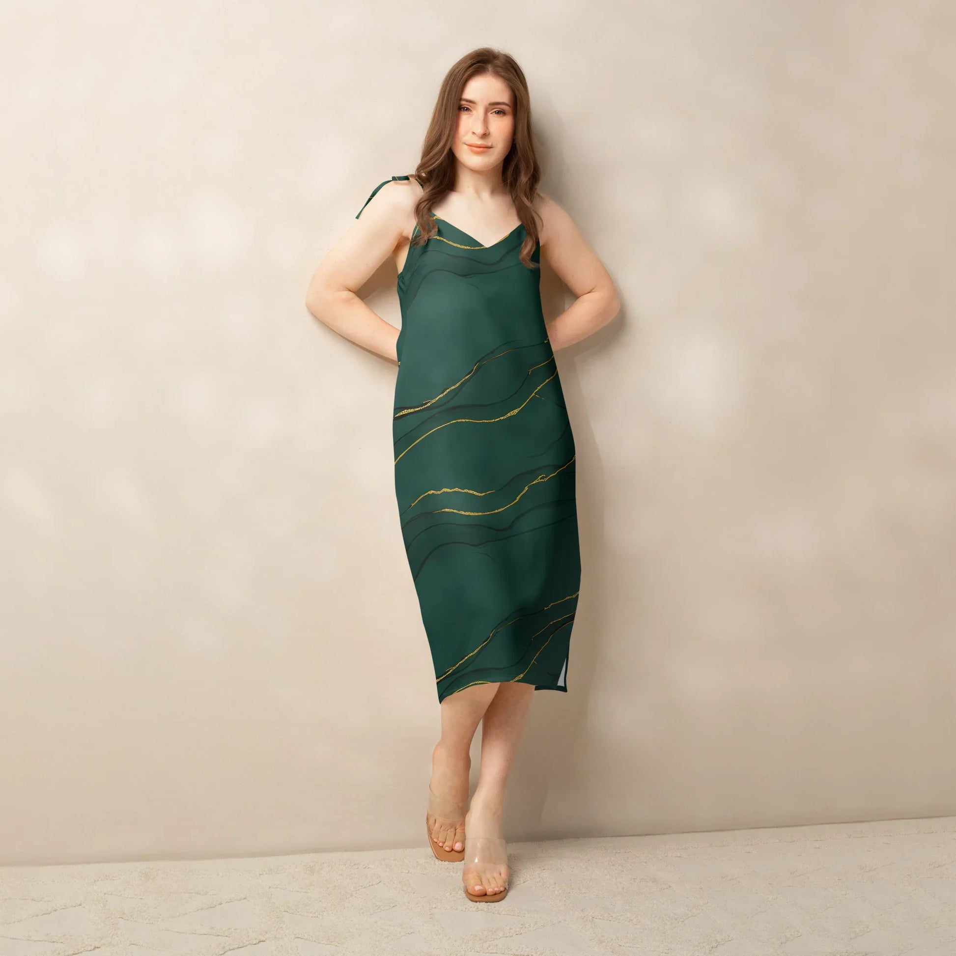 Tie-Strap Midi Dress - AwRans Clothing