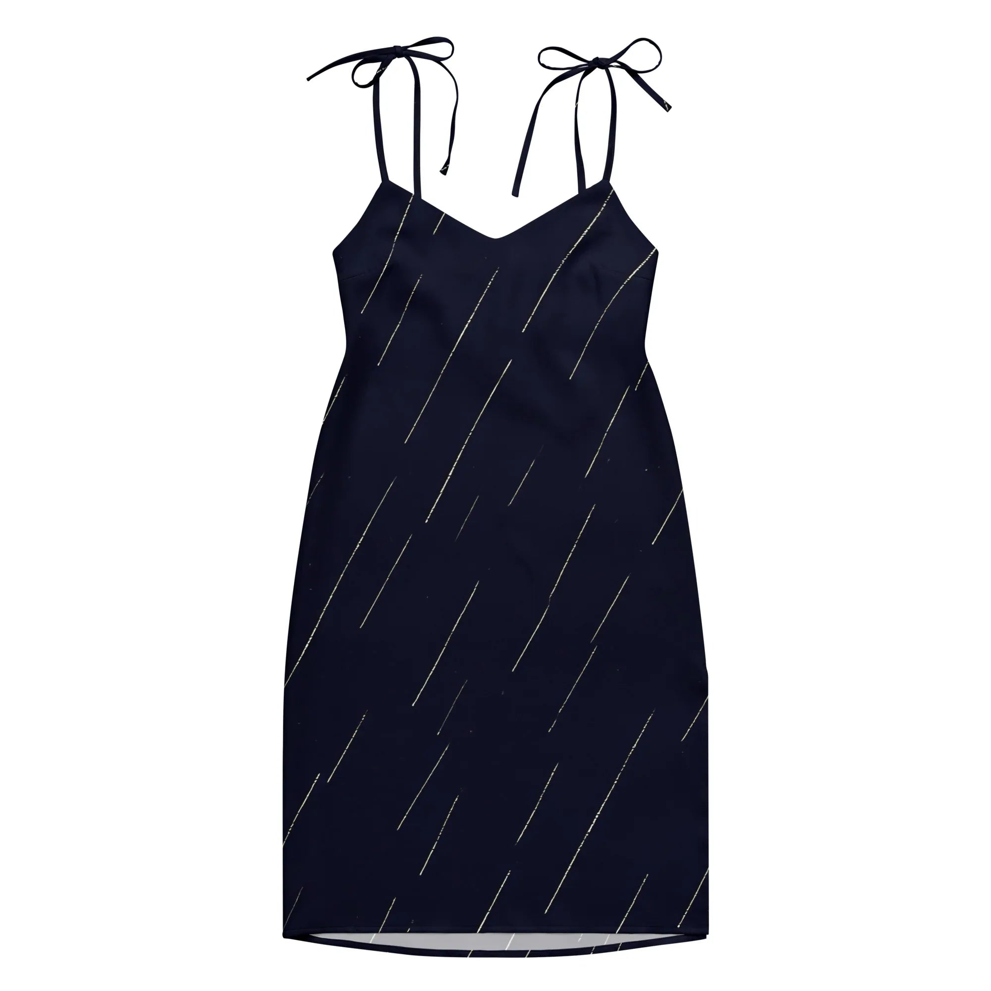 Tie-Strap Midi Dress Dress AwRans Clothing all-over-print-slip-dress-black-front-689c59cb1099e