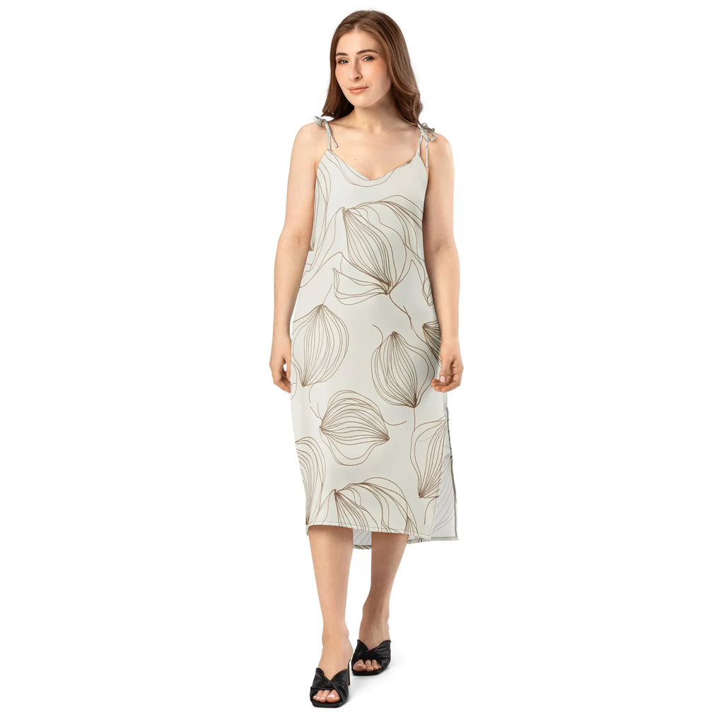 Tie-Strap Midi Dress Dress AwRans Clothing all-over-print-slip-dress-black-front-689c5a0380d91