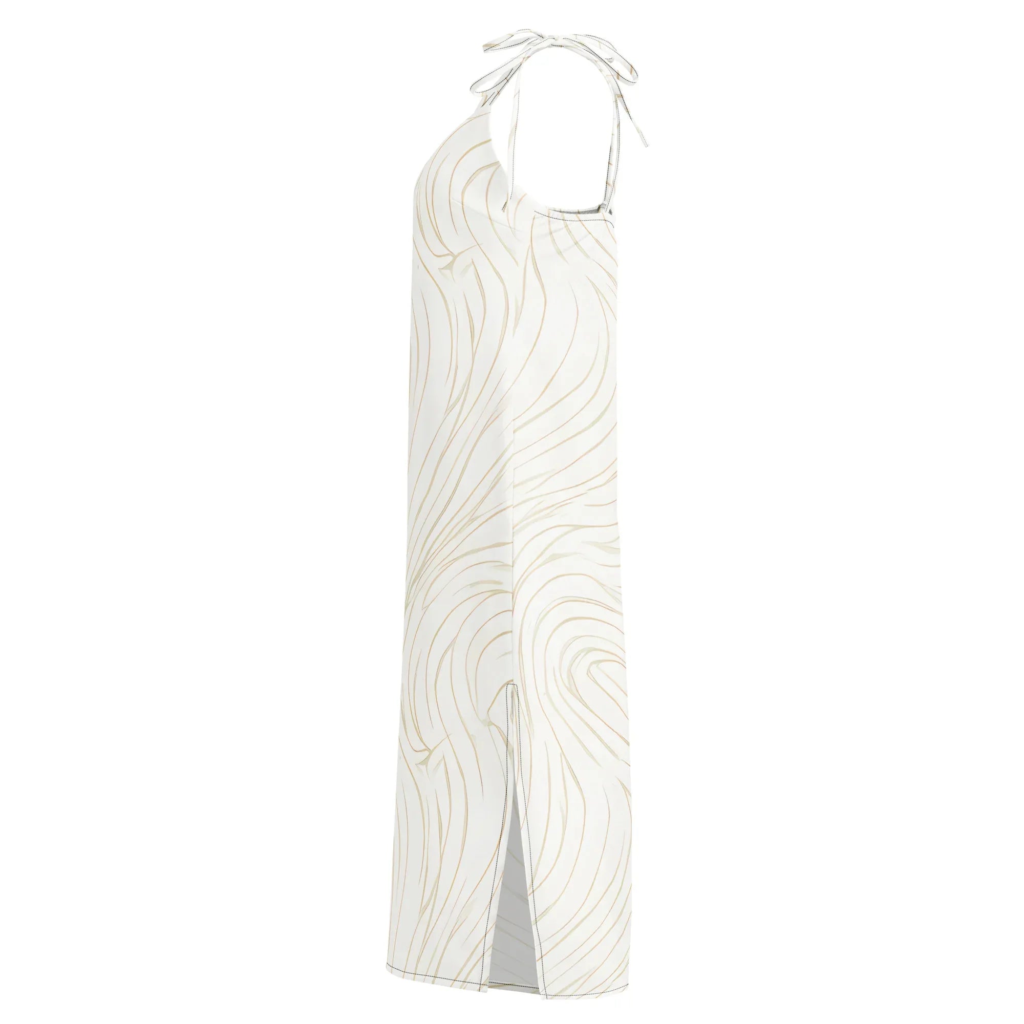 Tie-Strap Midi Dress Dress AwRans Clothing all-over-print-slip-dress-black-left-689c57c5e75ff
