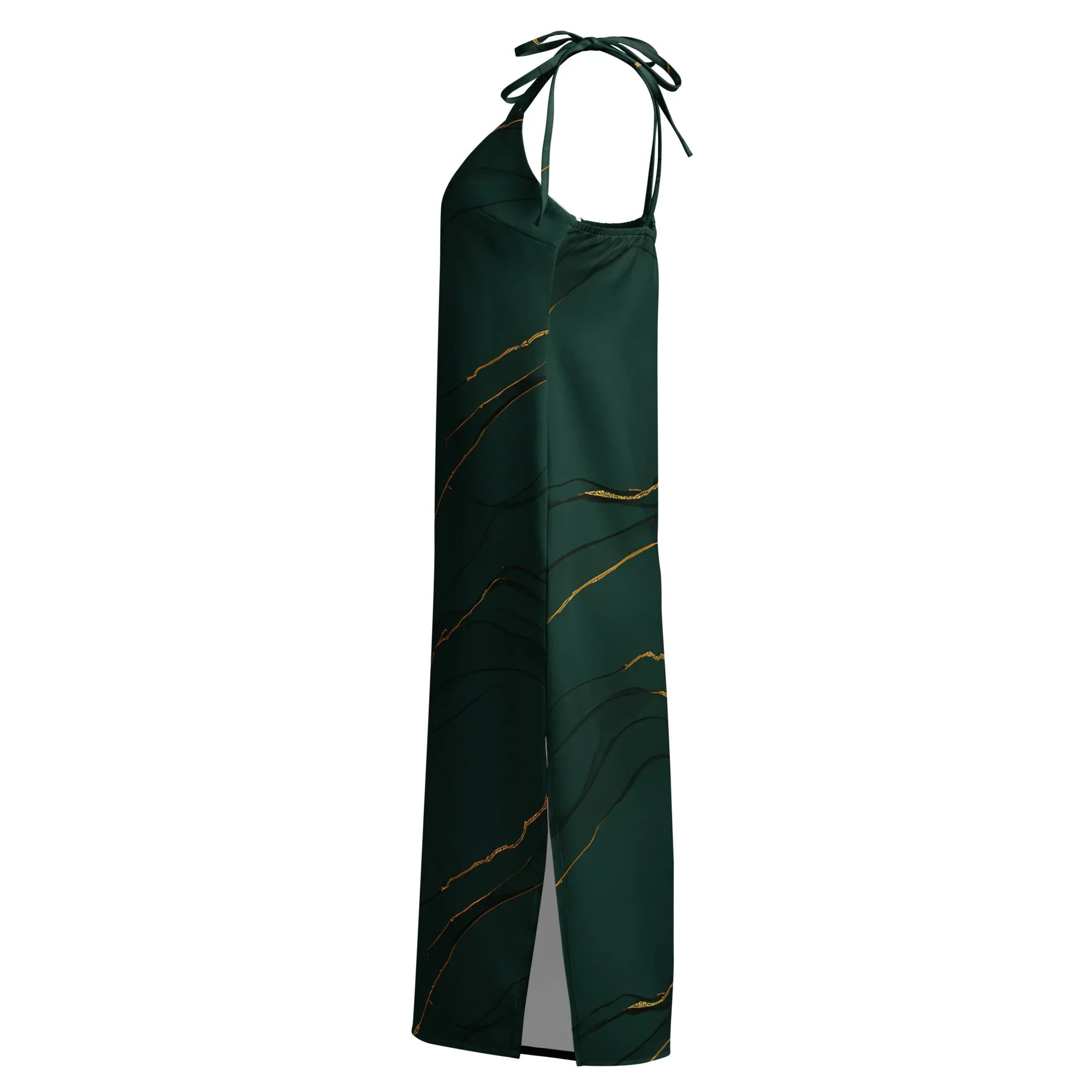 Tie-Strap Midi Dress Dress AwRans Clothing all-over-print-slip-dress-black-left-689c5854c0721