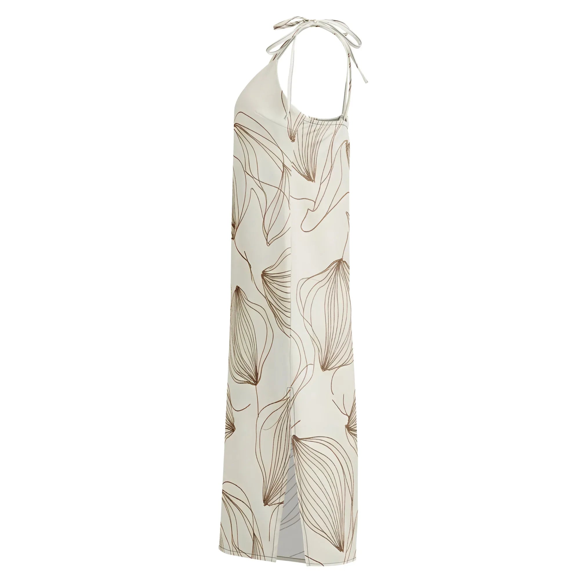 Tie-Strap Midi Dress Dress AwRans Clothing all-over-print-slip-dress-black-left-689c5a0381c9f