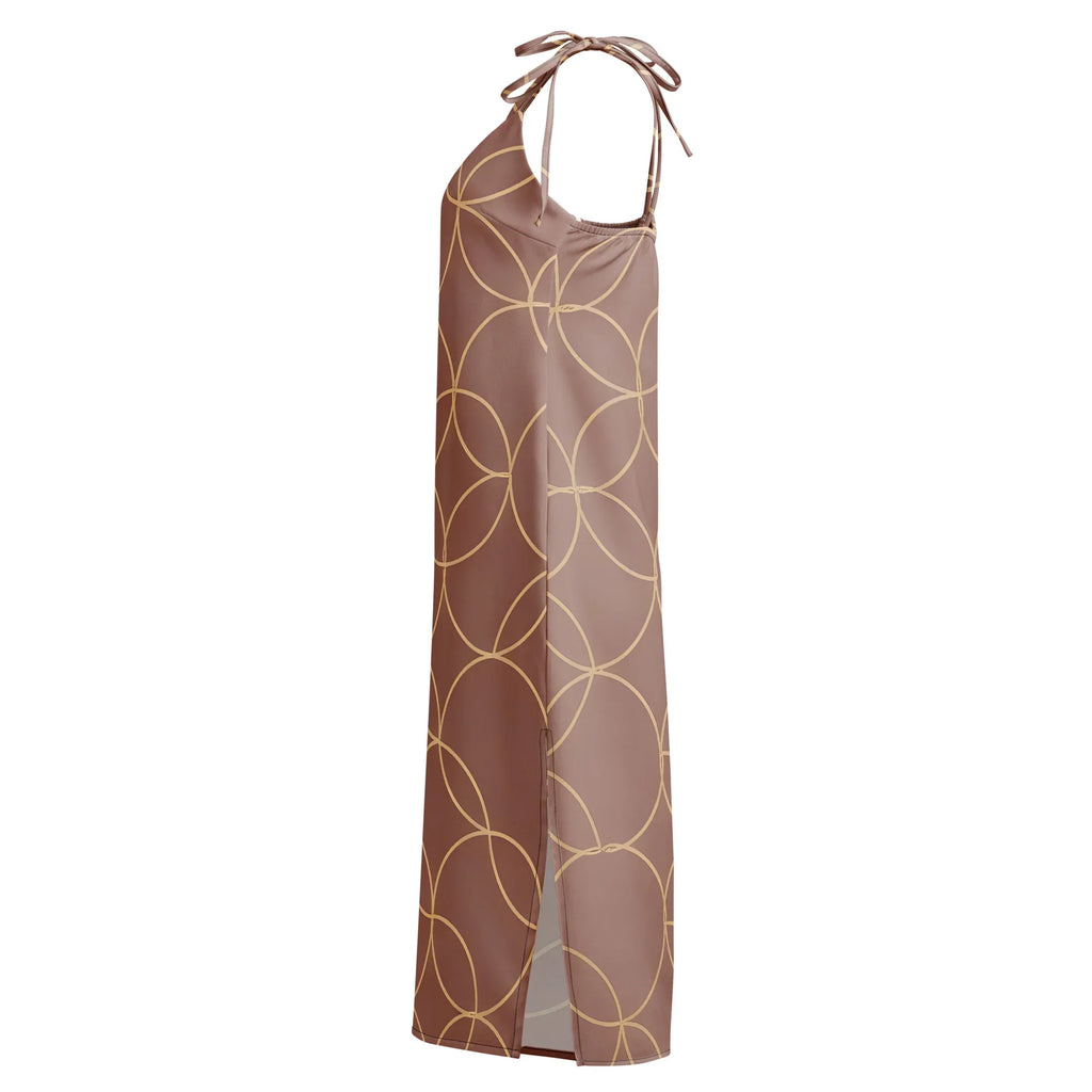 Tie-Strap Midi Dress Dress AwRans Clothing all-over-print-slip-dress-black-left-689c5a388db4f