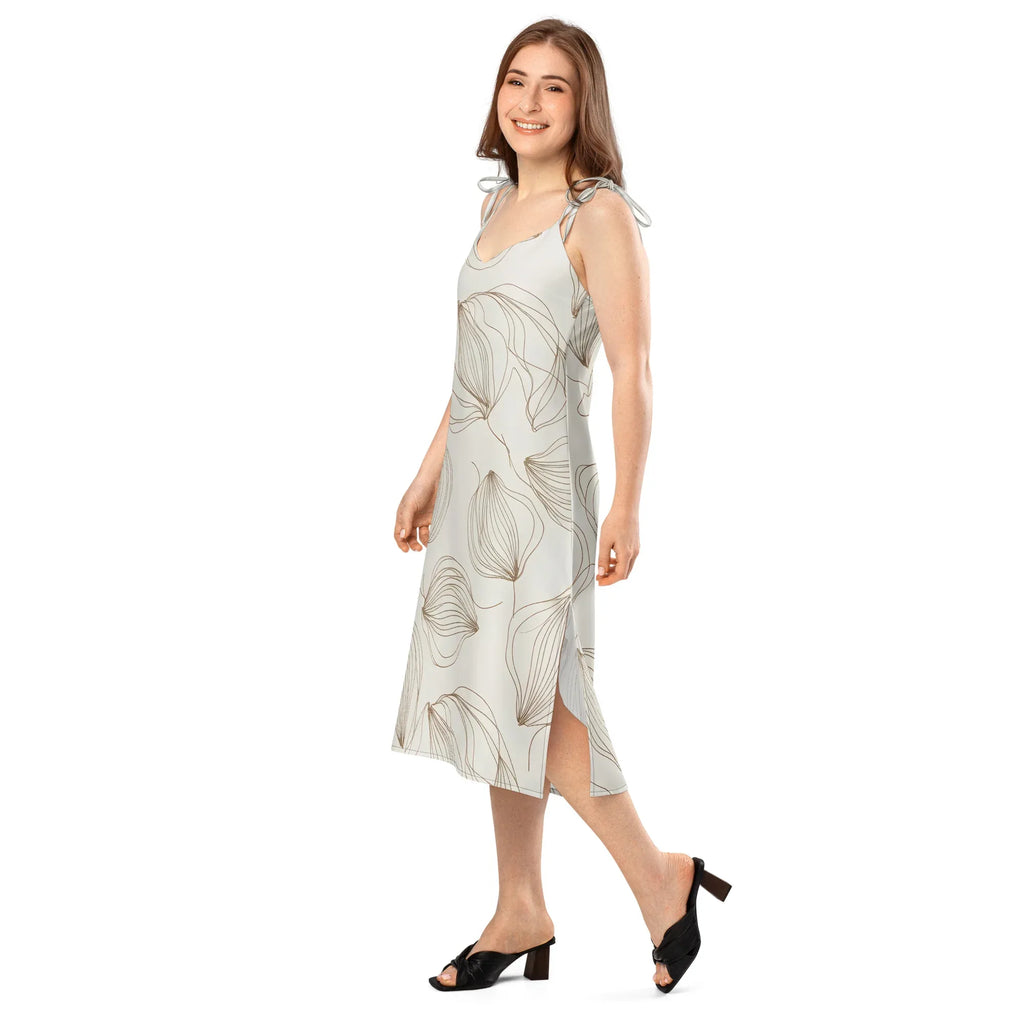 Tie-Strap Midi Dress Dress AwRans Clothing all-over-print-slip-dress-black-left-front-689c5a0380ca2