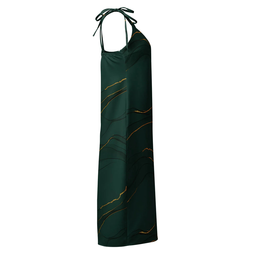 Tie-Strap Midi Dress Dress AwRans Clothing all-over-print-slip-dress-black-right-689c5854c07a7