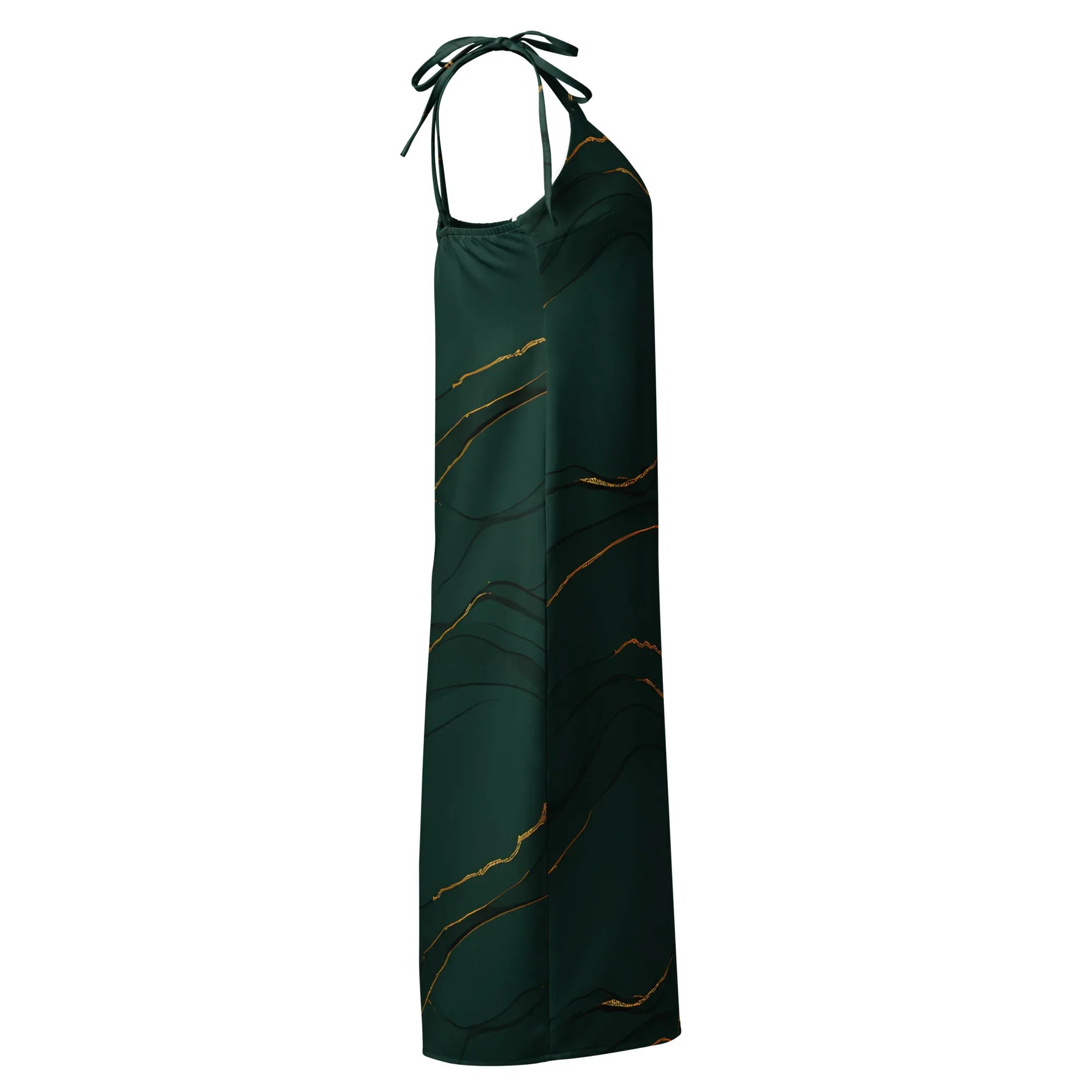 Tie-Strap Midi Dress Dress AwRans Clothing all-over-print-slip-dress-black-right-689c5854c07a7