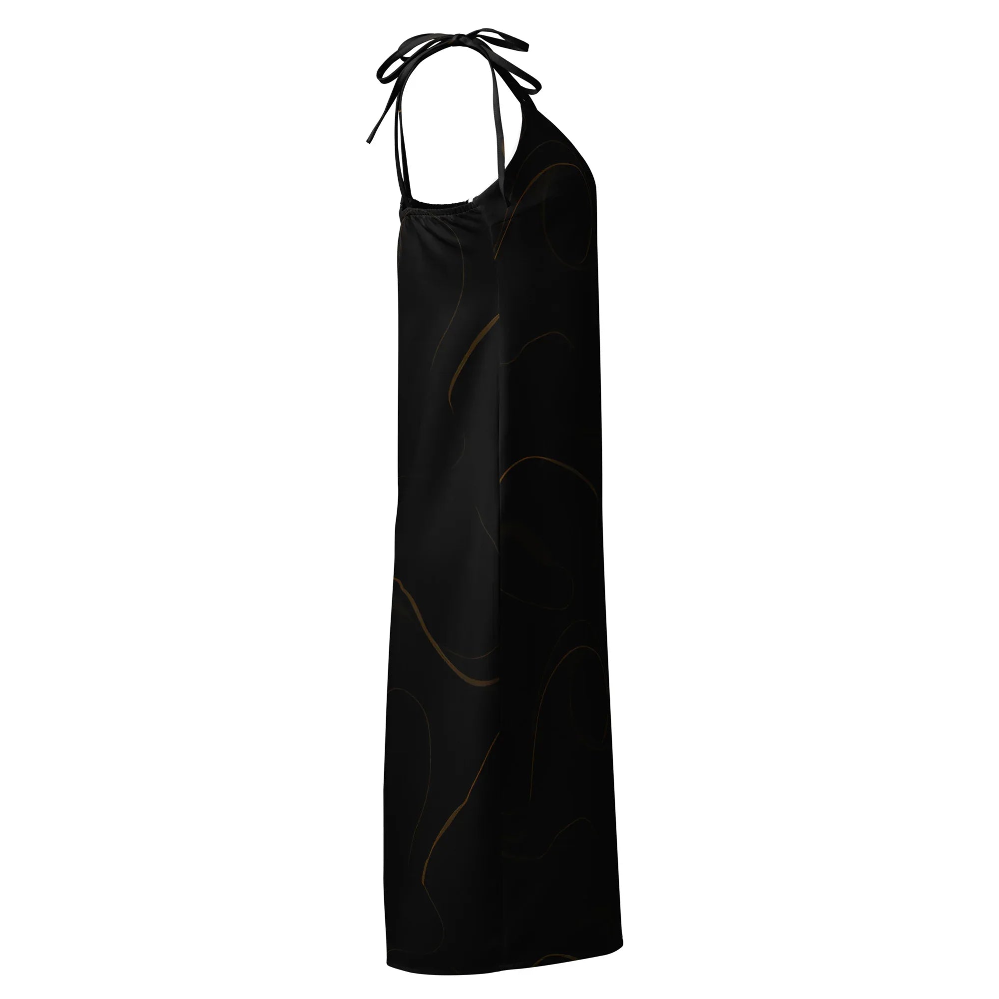 Tie-Strap Midi Dress Dress AwRans Clothing all-over-print-slip-dress-black-right-689c592a57bc1