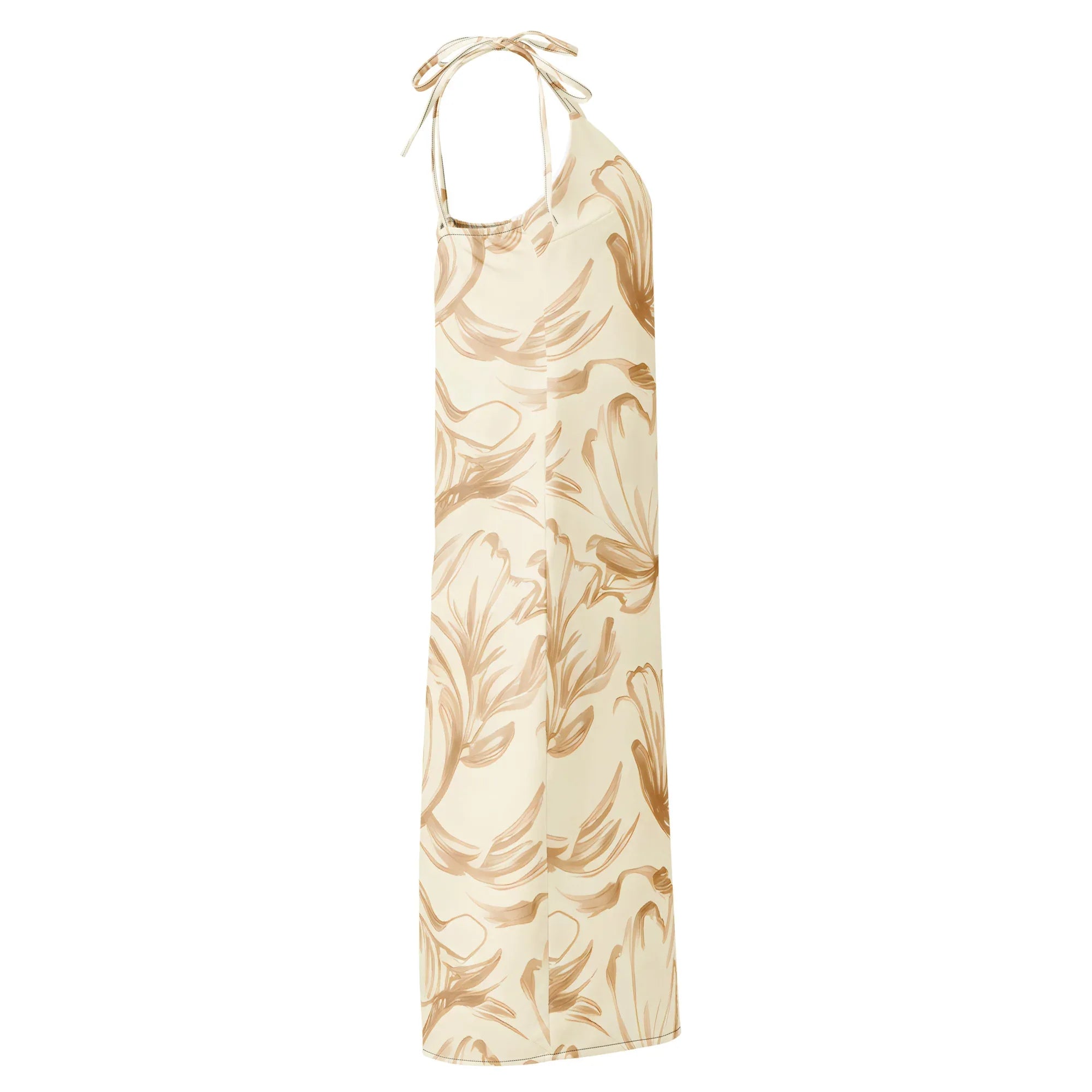 Tie-Strap Midi Dress Dress AwRans Clothing all-over-print-slip-dress-black-right-689c59623de70
