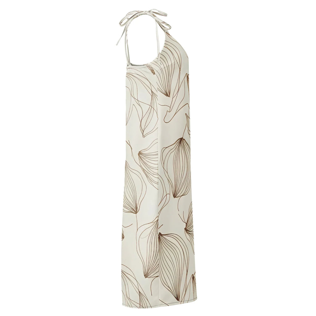 Tie-Strap Midi Dress Dress AwRans Clothing all-over-print-slip-dress-black-right-689c5a0381d21