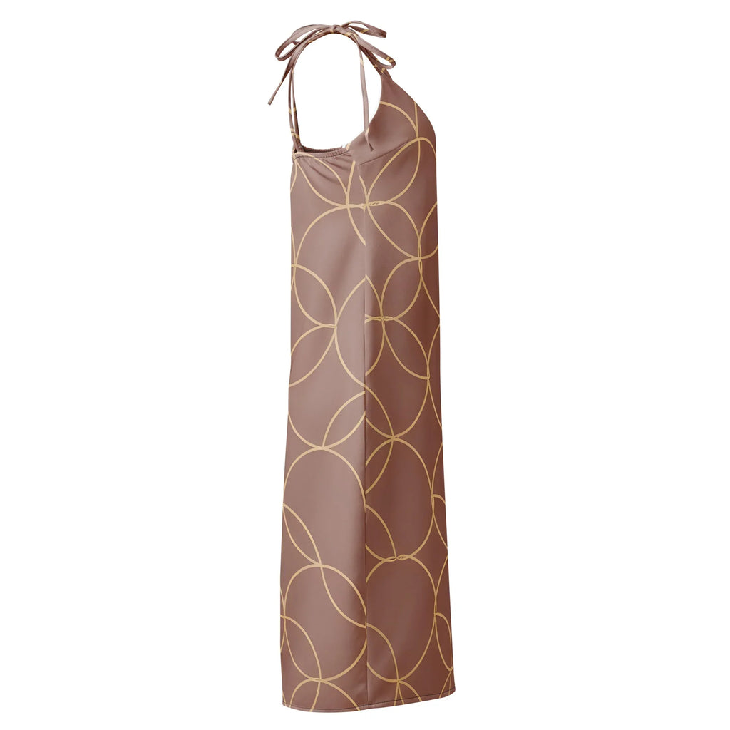 Tie-Strap Midi Dress Dress AwRans Clothing all-over-print-slip-dress-black-right-689c5a388dbde