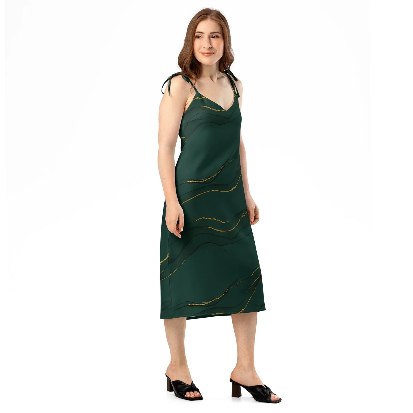 Tie-Strap Midi Dress - AwRans Clothing