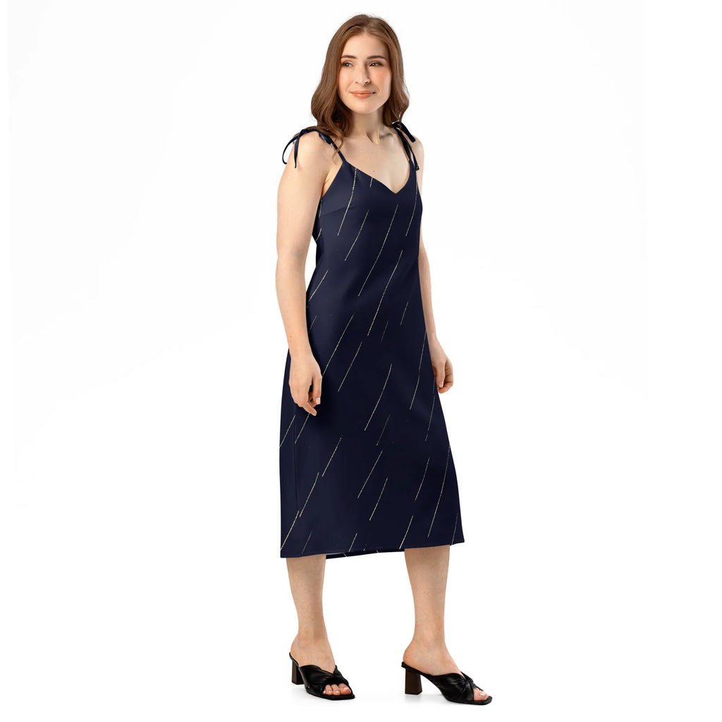 Tie-Strap Midi Dress Dress AwRans Clothing all-over-print-slip-dress-black-right-front-689c59cb104af