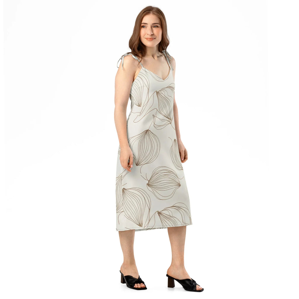Tie-Strap Midi Dress Dress AwRans Clothing all-over-print-slip-dress-black-right-front-689c5a0380bfe