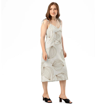 Tie-Strap Midi Dress - AwRans Clothing