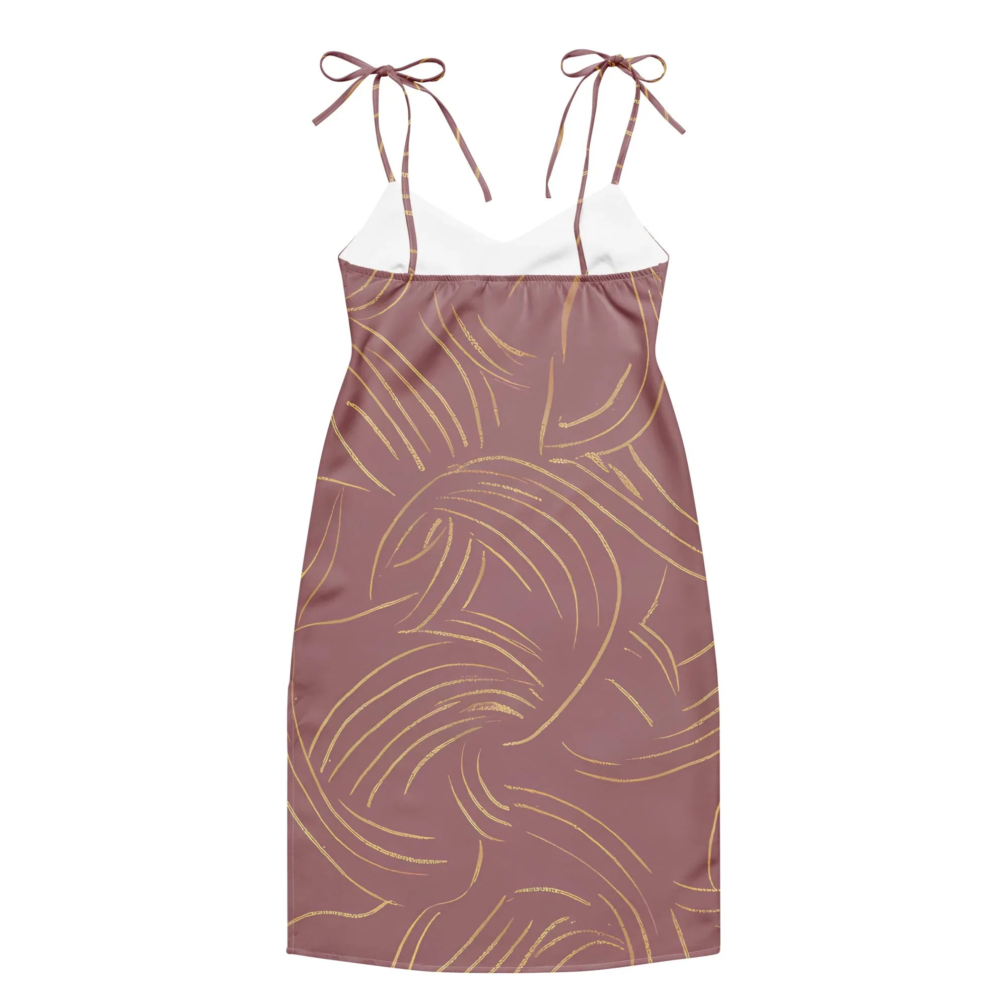 Tie-Strap Midi Dress Dress AwRans Clothing all-over-print-slip-dress-white-back-689c58f610c43