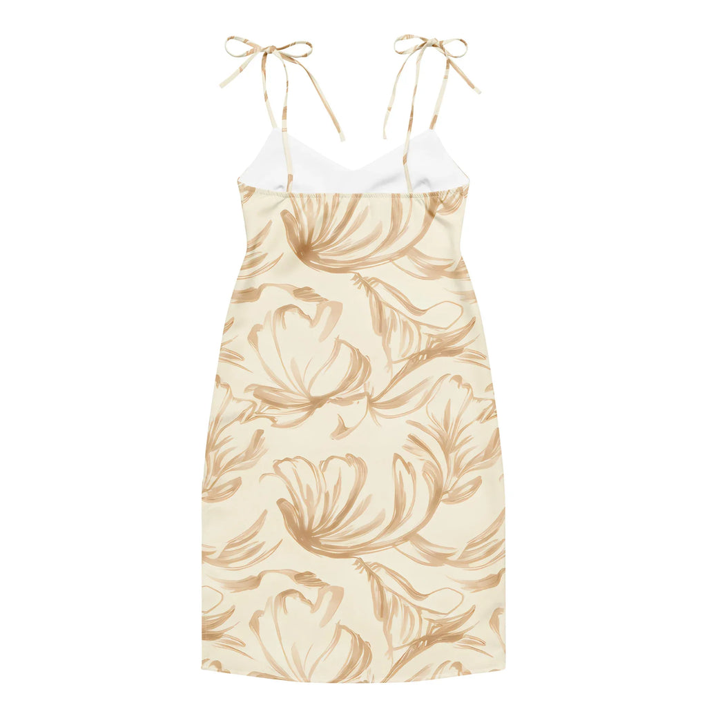 Tie-Strap Midi Dress Dress AwRans Clothing all-over-print-slip-dress-white-back-689c59623dc24