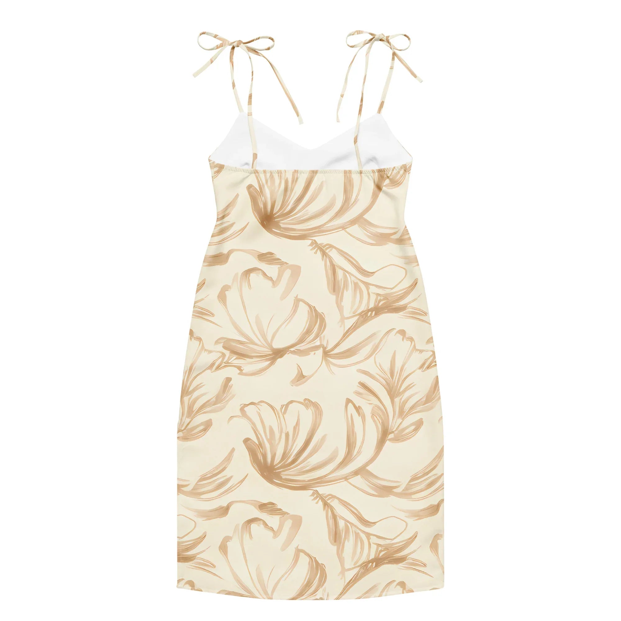Tie-Strap Midi Dress Dress AwRans Clothing all-over-print-slip-dress-white-back-689c59623dc24