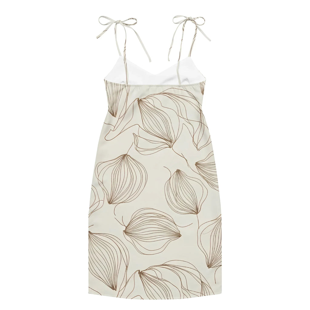 Tie-Strap Midi Dress Dress AwRans Clothing all-over-print-slip-dress-white-back-689c5a0381b06