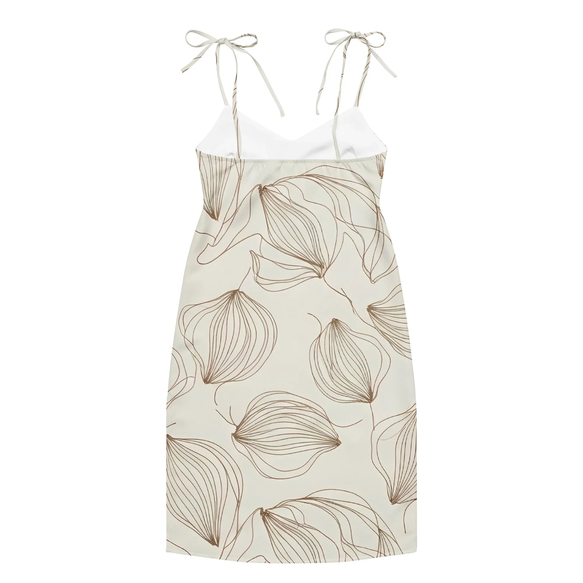 Tie-Strap Midi Dress Dress AwRans Clothing all-over-print-slip-dress-white-back-689c5a0381b06