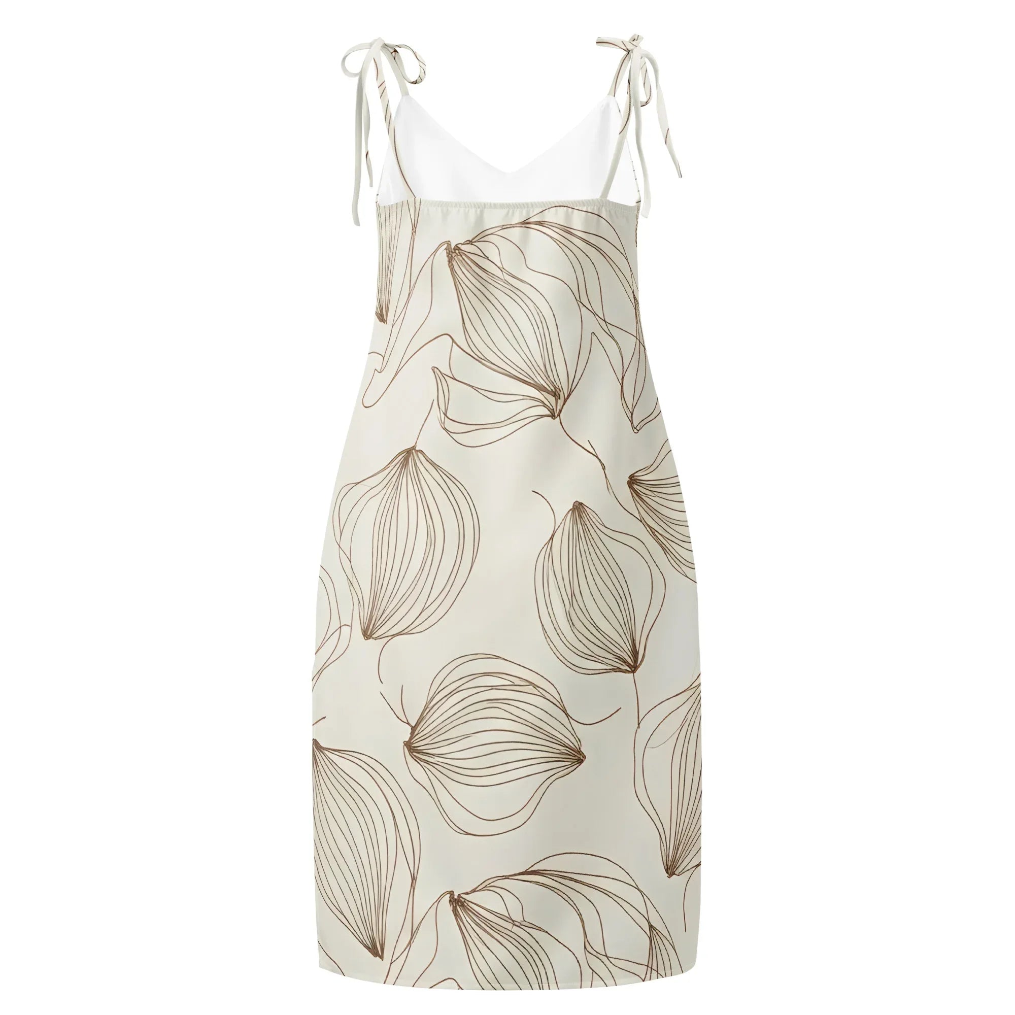 Tie-Strap Midi Dress Dress AwRans Clothing all-over-print-slip-dress-white-back-689c5a0381f13