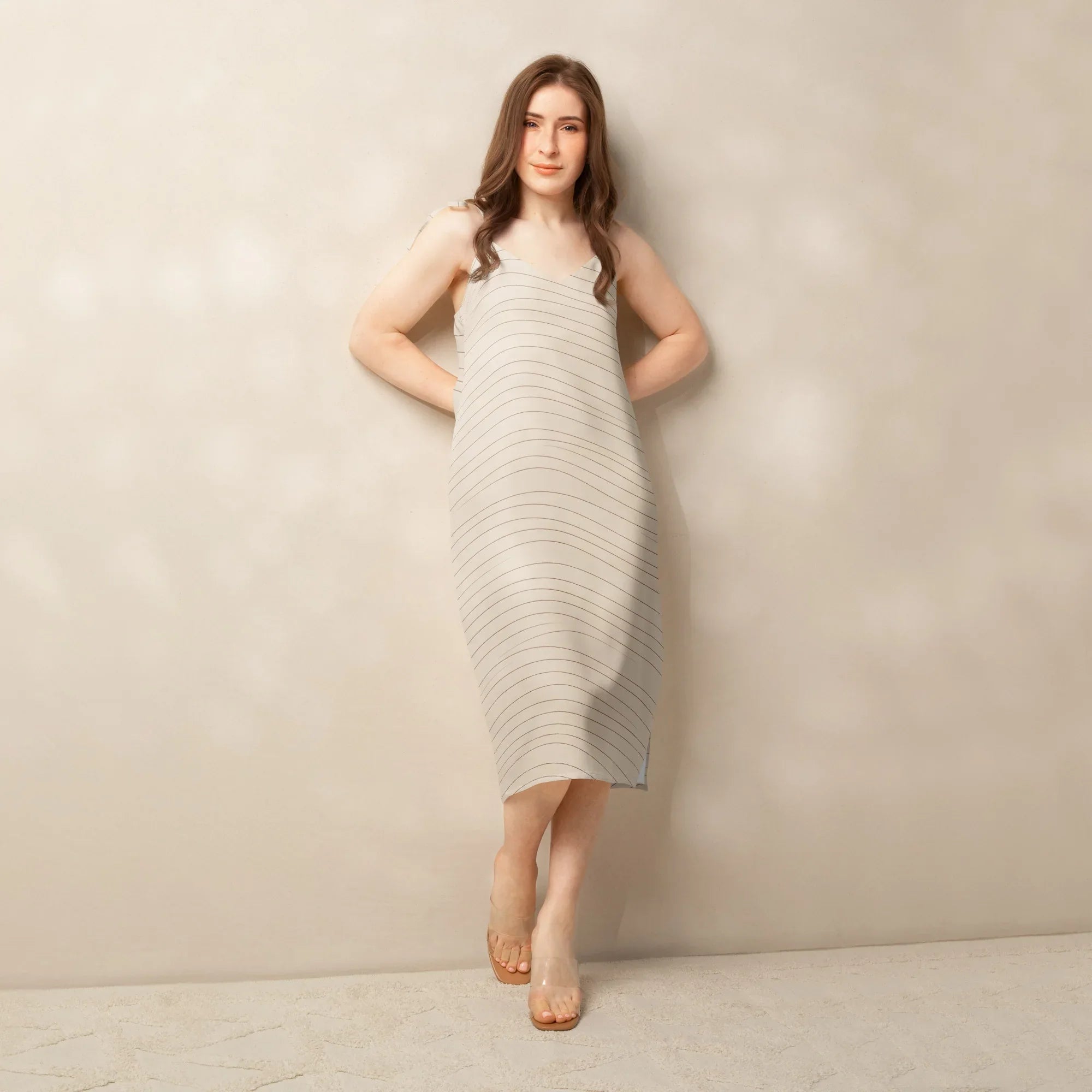 Tie-Strap Midi Dress Dress AwRans Clothing all-over-print-slip-dress-white-front-689c575a35222