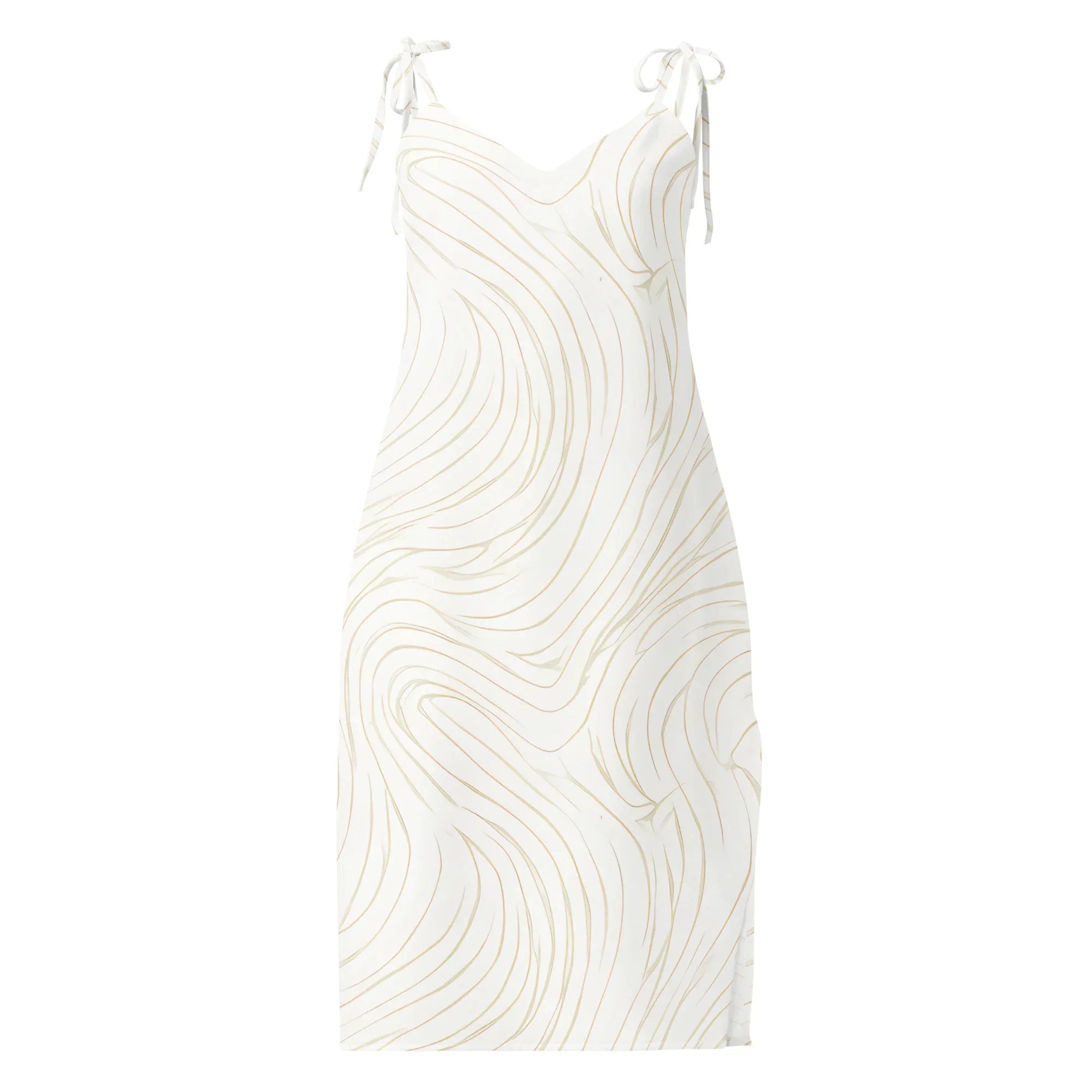 Tie-Strap Midi Dress White Dress AwRans Clothing all-over-print-slip-dress-white-front-689c57c5e778c
