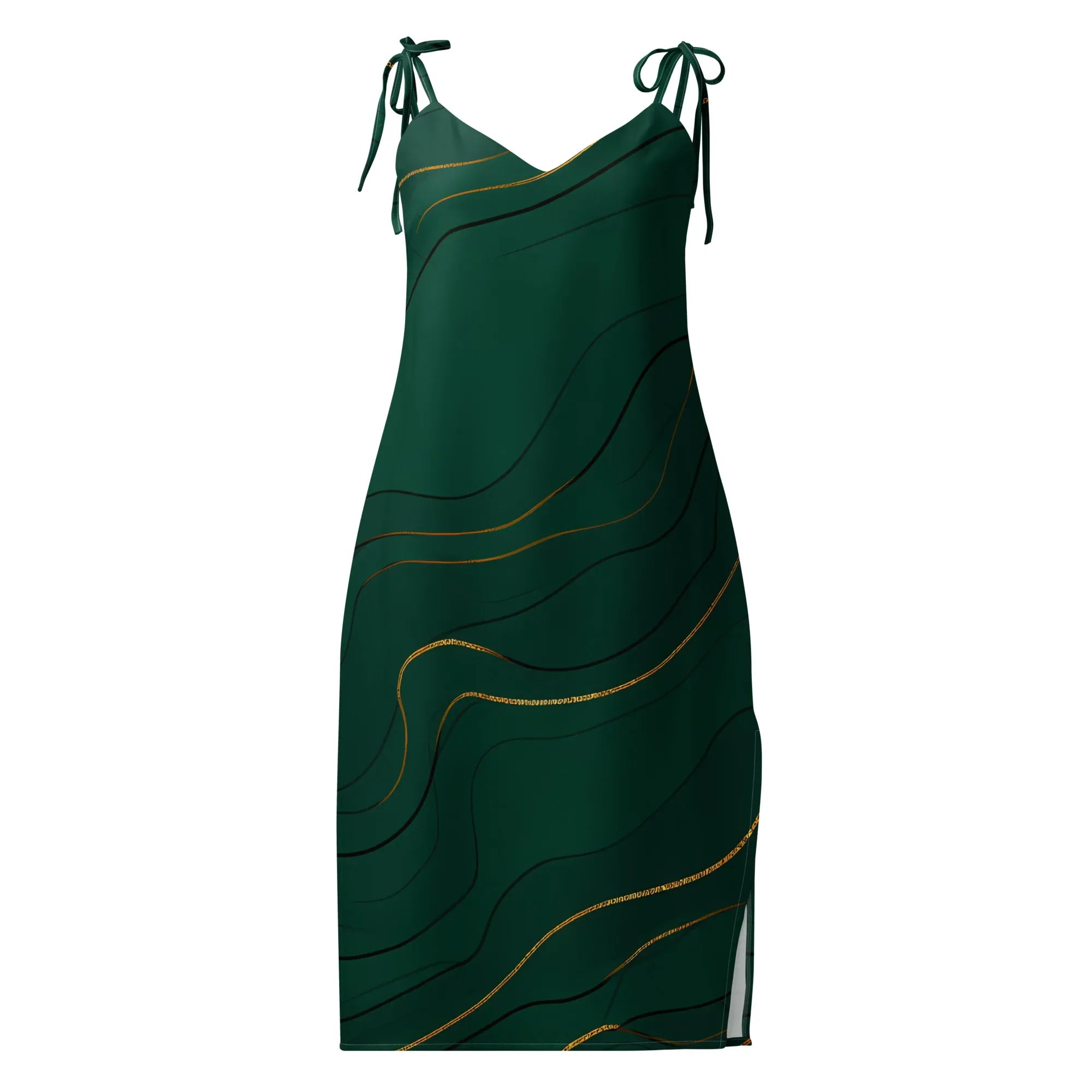 Tie-Strap Midi Dress White Dress AwRans Clothing all-over-print-slip-dress-white-front-689c581f78858