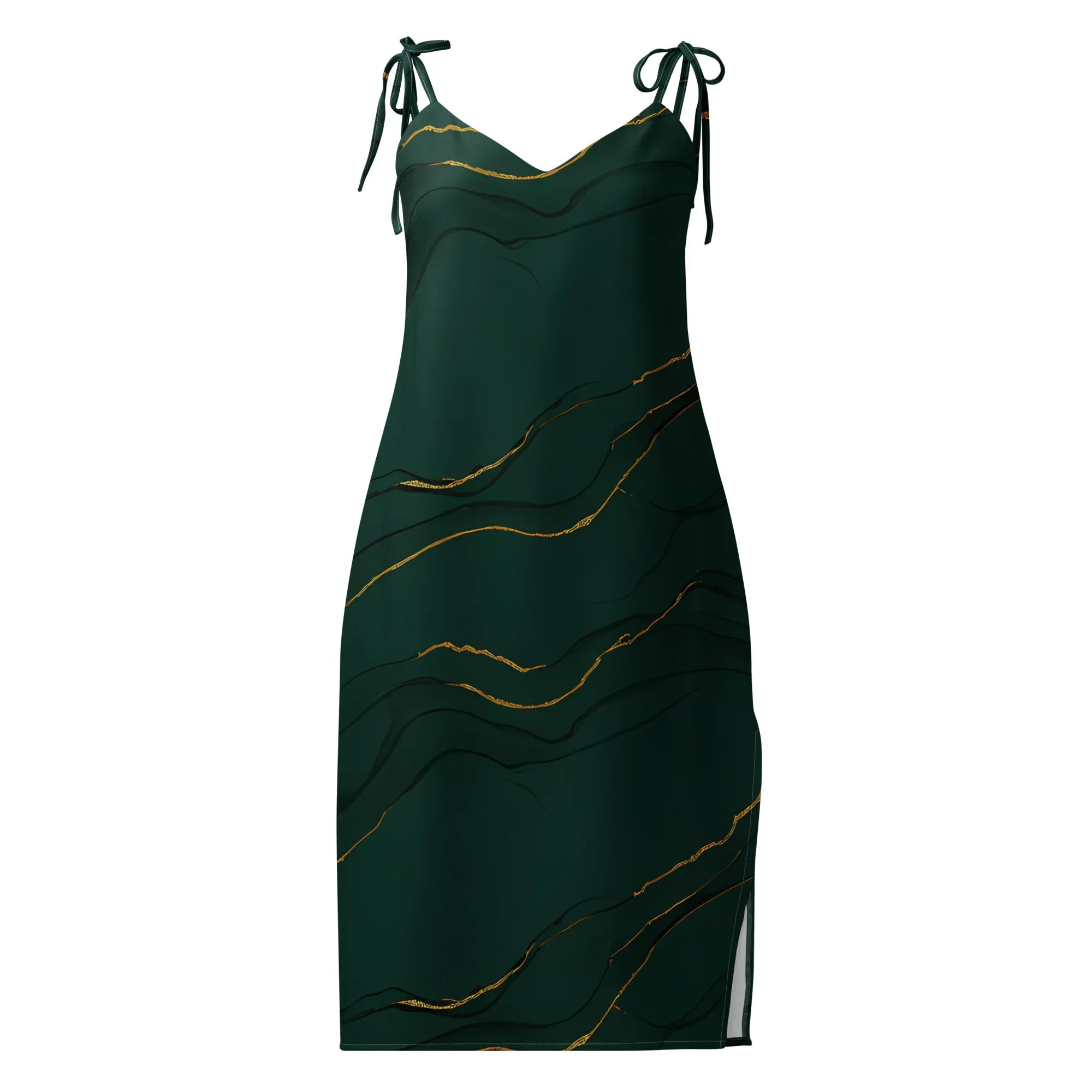 Tie-Strap Midi Dress White Dress AwRans Clothing all-over-print-slip-dress-white-front-689c5854c088c