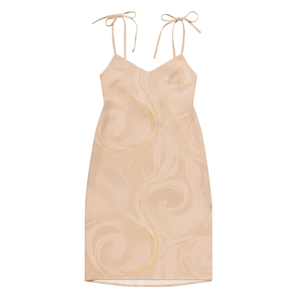 Tie-Strap Midi Dress Dress AwRans Clothing all-over-print-slip-dress-white-front-689c588a904c7