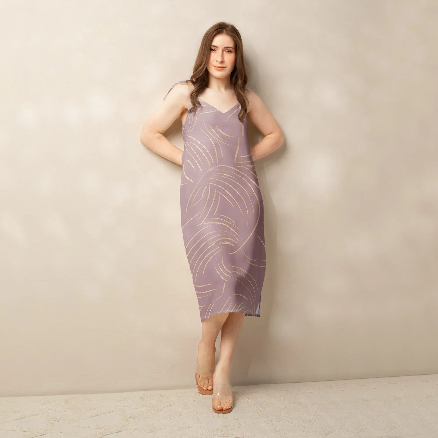 Tie-Strap Midi Dress - AwRans Clothing