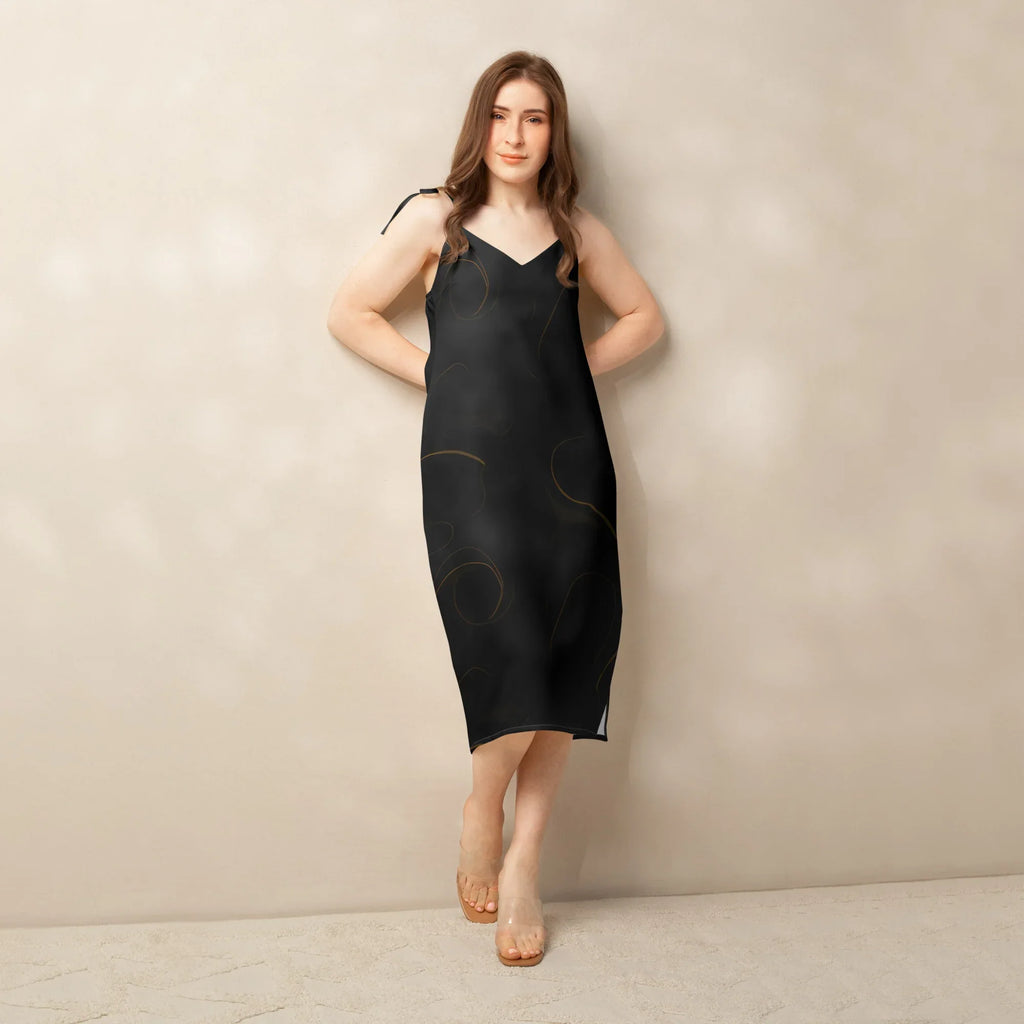 Tie-Strap Midi Dress Dress AwRans Clothing all-over-print-slip-dress-white-front-689c592a57081