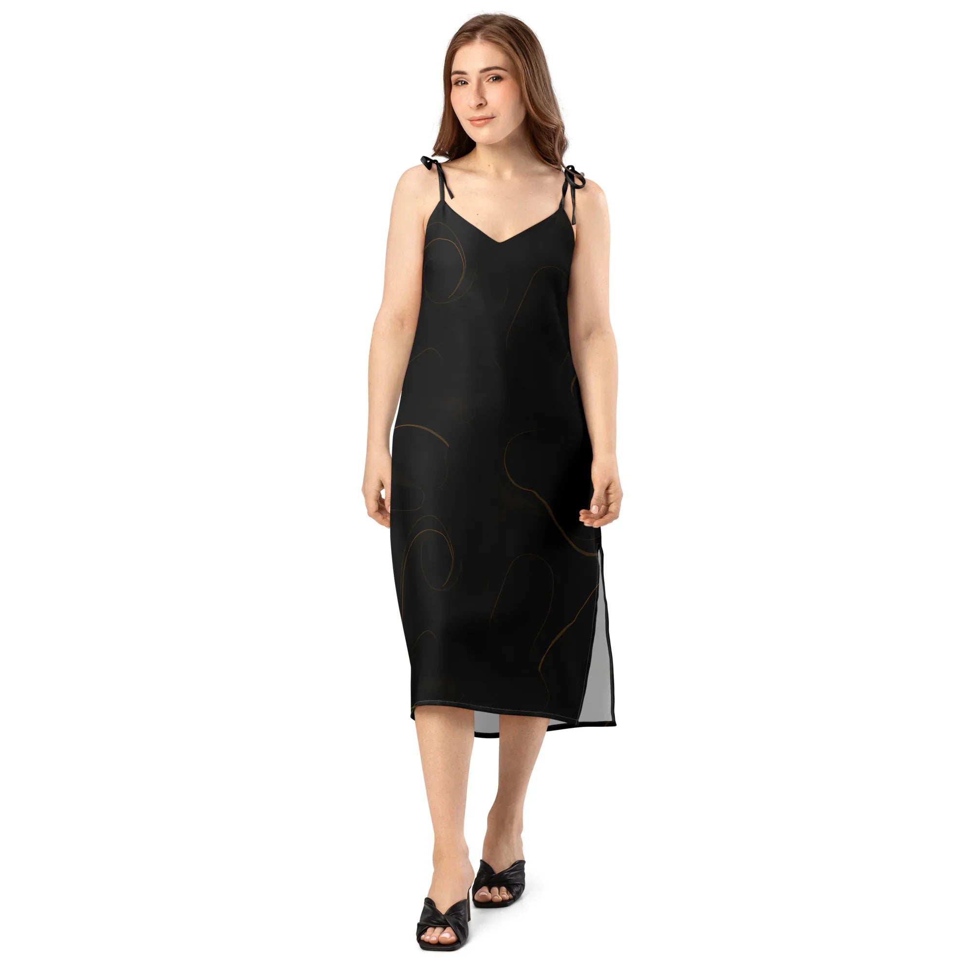 Tie-Strap Midi Dress Dress AwRans Clothing all-over-print-slip-dress-white-front-689c592a57403