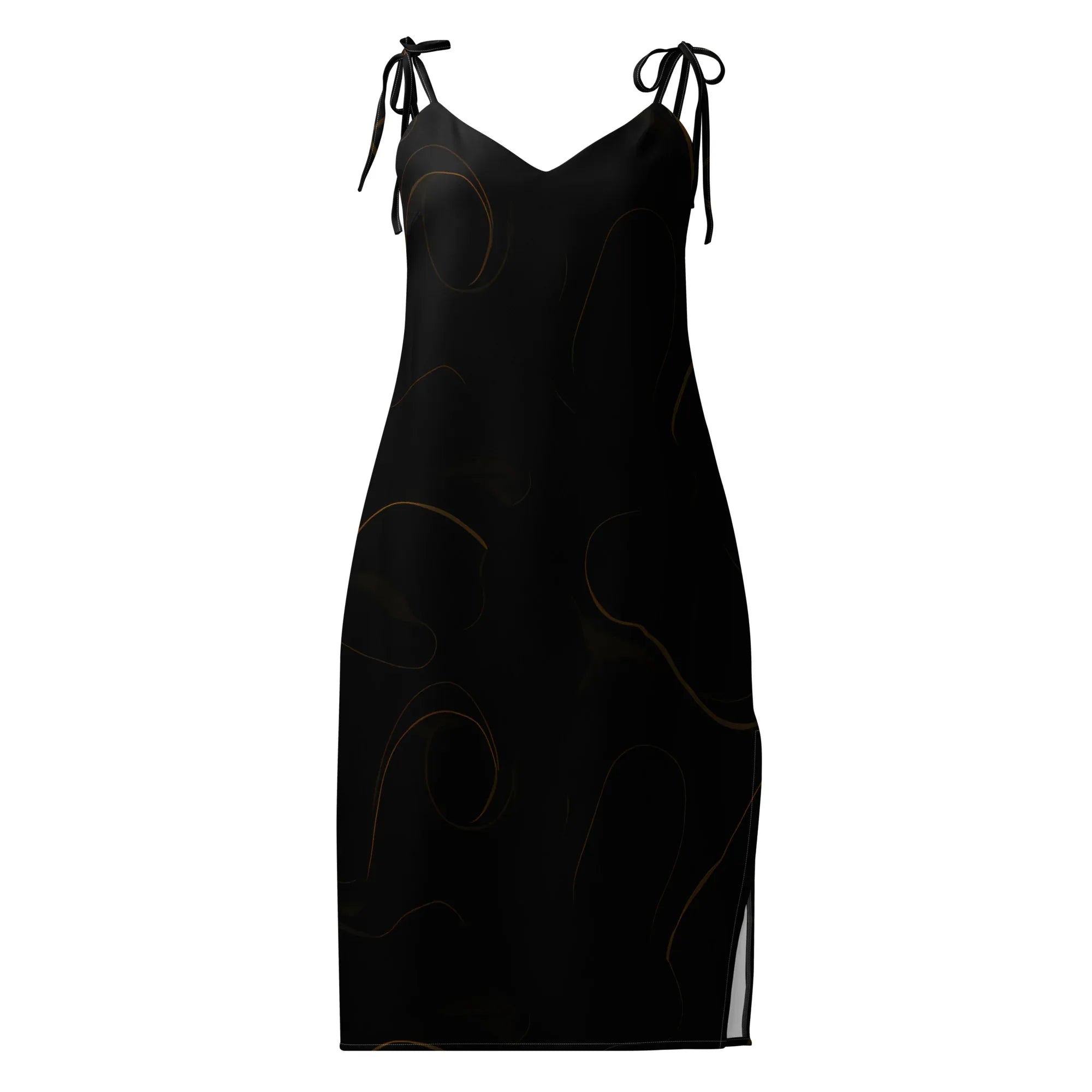 Tie-Strap Midi Dress White Dress AwRans Clothing all-over-print-slip-dress-white-front-689c592a57c99